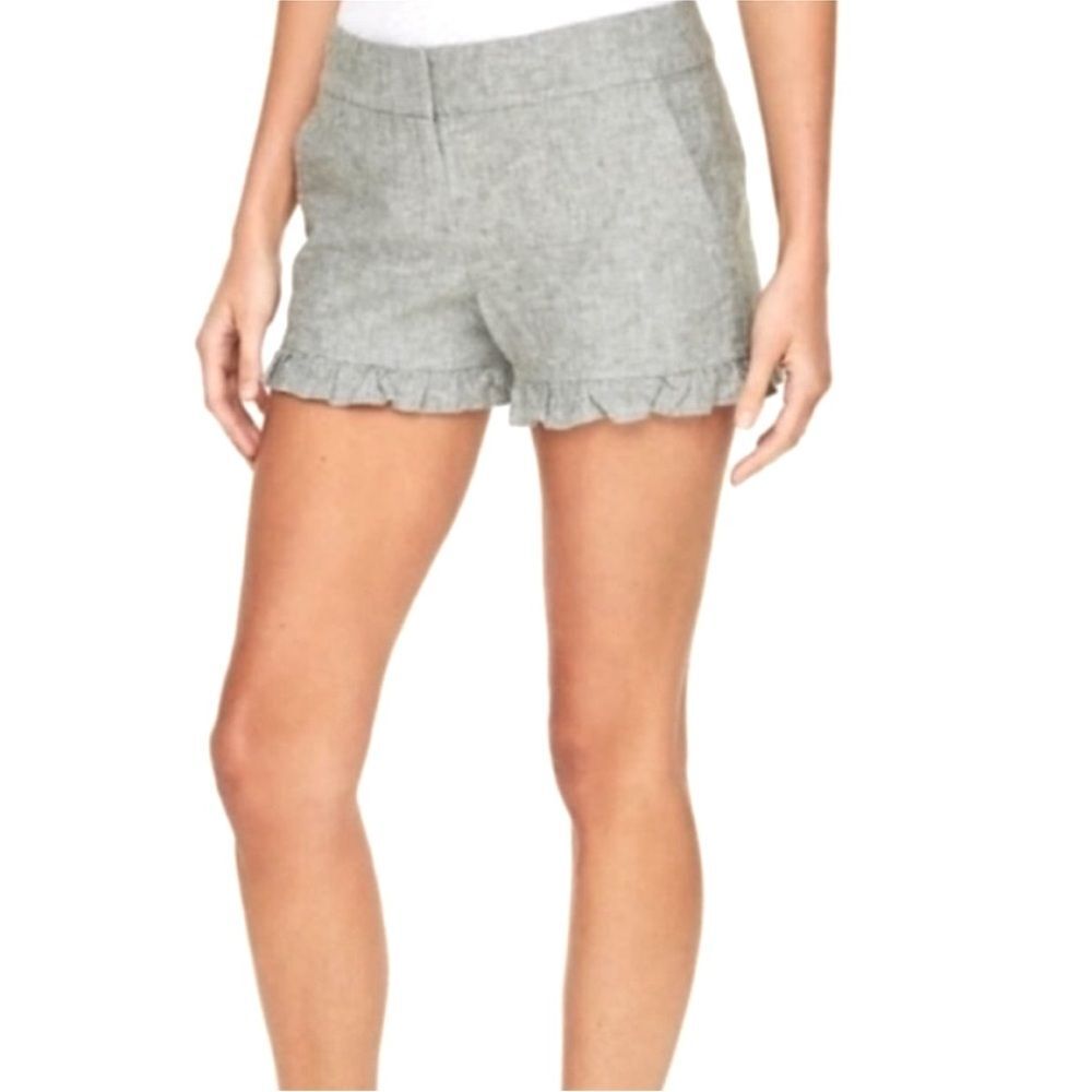 LOFT Gray Casual Grey Ruffled Hem Summer Dress Shorts Women’s Size 2